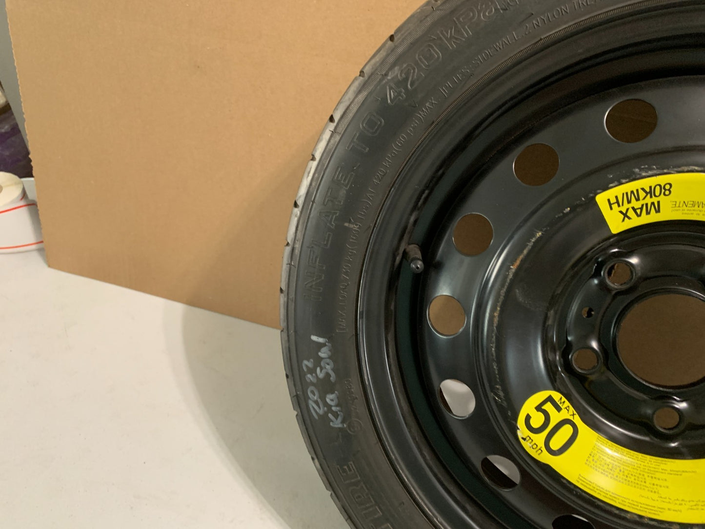 2014-2025 Kia Soul Spare Tire 16" Compact Donut T125/80D16