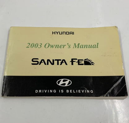 2003 Hyundai Santa FE Owners Manual OEM D01B37008