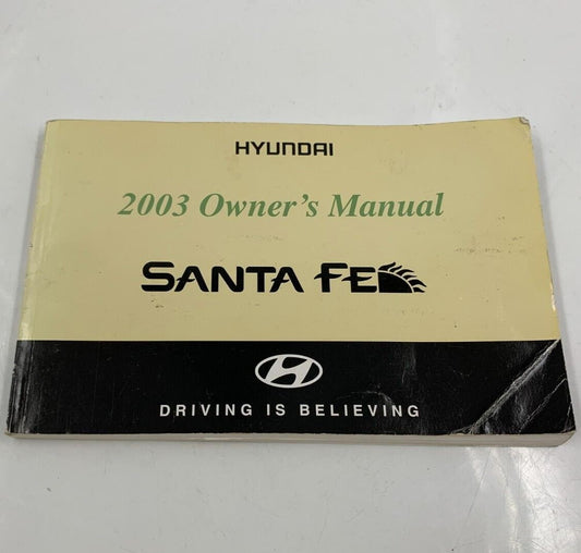 2003 Hyundai Santa FE Owners Manual OEM D01B37008