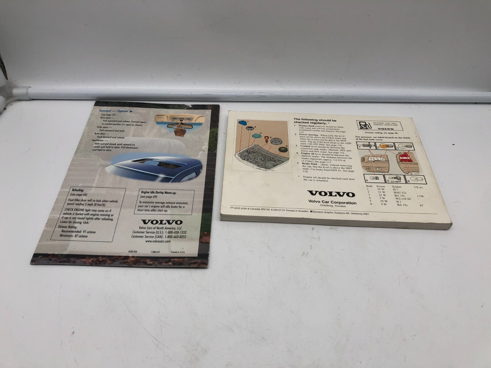 2001 Volvo S80 Owners Manual Set OEM D02B66007
