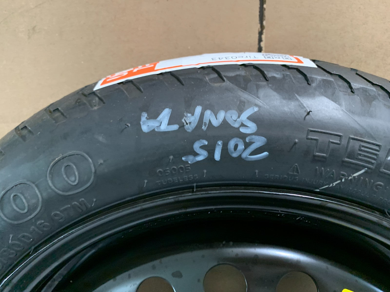 2015-2020 Hyundai Sonata 16" Spare Tire Wheel Compact Donut T125/80D16 OEM