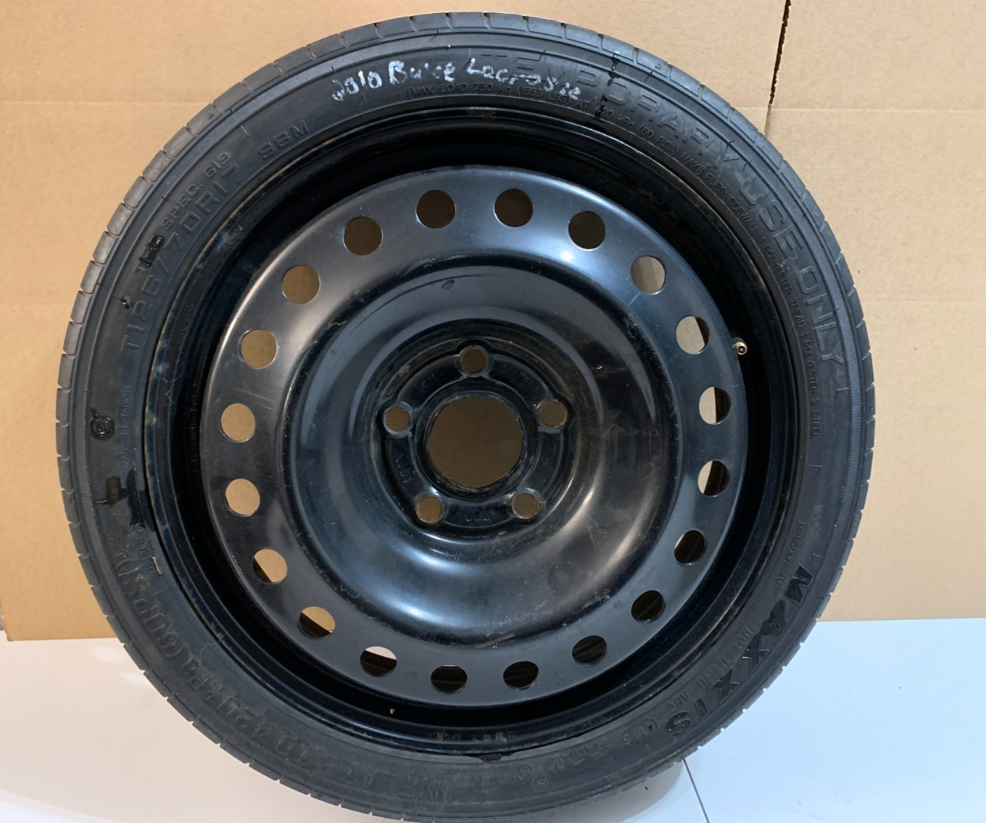 2010-2016 Buick Lacrosse 17" Spare Tire Compact Donut T125/70R17