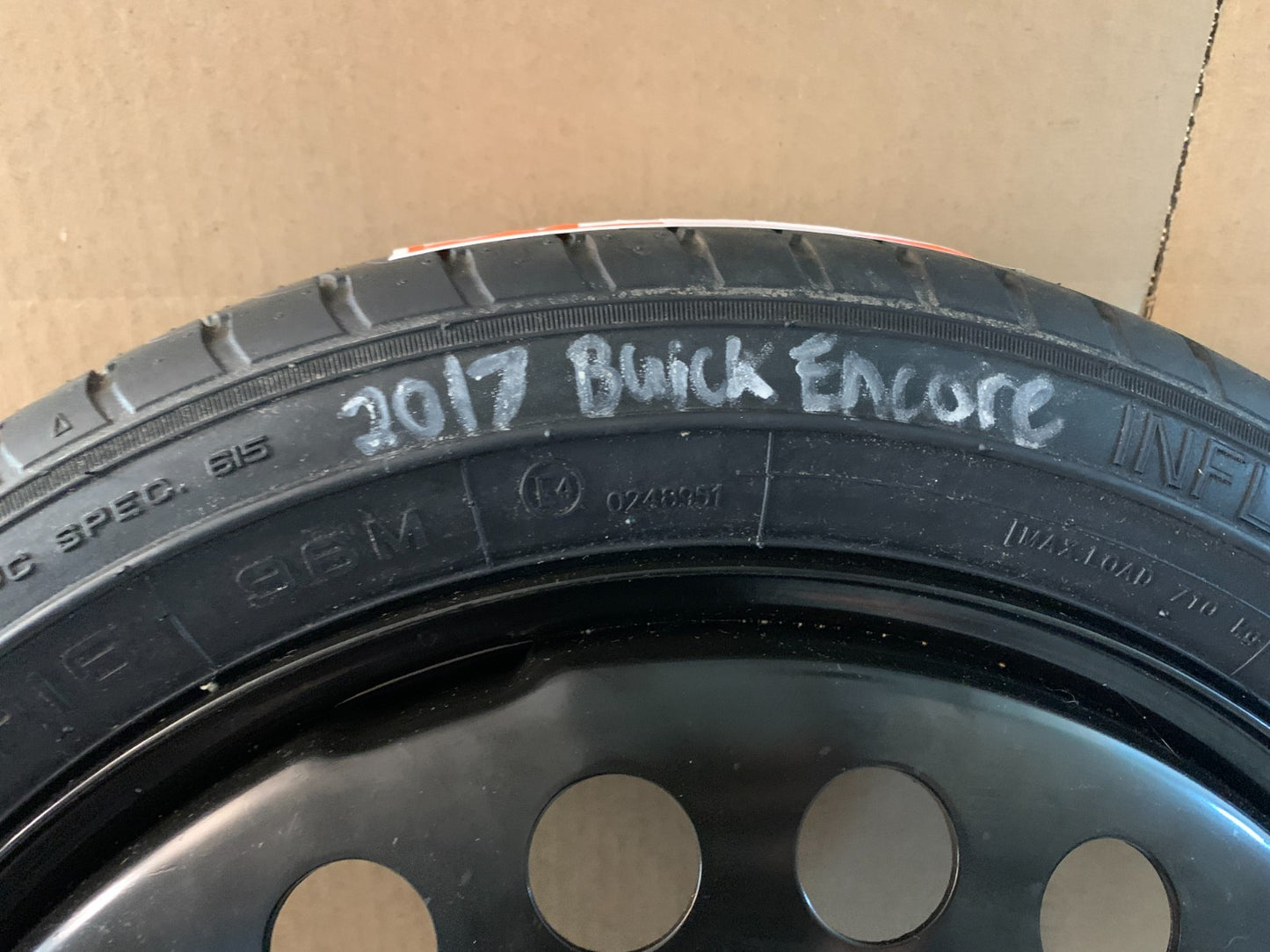 2013-2022 Buick Encore 16" Spare Tire Wheel Compact Donut T125/70R16