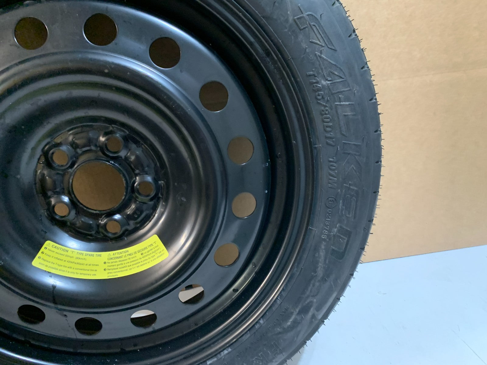 2018-2023 Subaru Crosstrek 17" Spare Tire Wheel Compact Donut T145/80D17