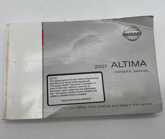 2007 Nissan Altima Owners Manual OEM A01B44021
