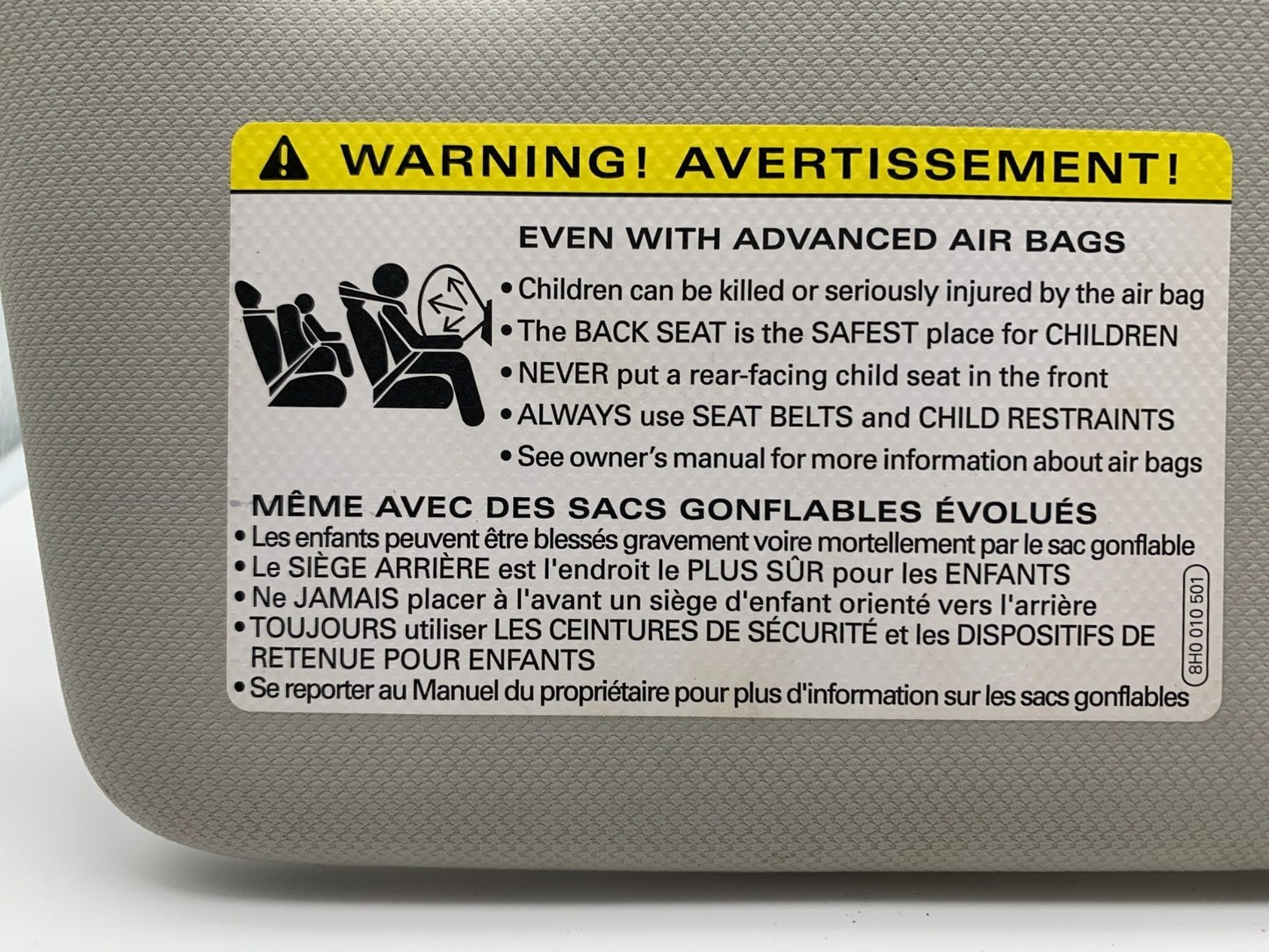 2009-2012 Audi A4 Passenger Sun Visor Gray Illuminated OEM B04B43010