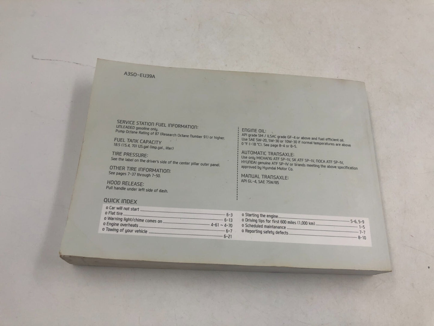 2014 Hyundai Sonata Owners Manual OEM E01B67009