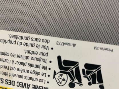 2017-2022 Chevrolet Trax Passenger Sun Visor Gray OEM B01B55093