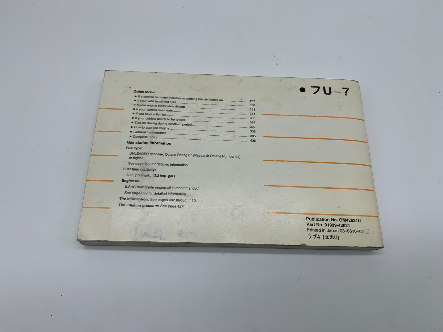 2007 Toyota RAV4 RAV 4 Owners Manual OEM A01B49005