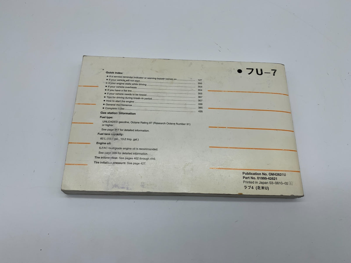 2007 Toyota RAV4 RAV 4 Owners Manual OEM A01B49005