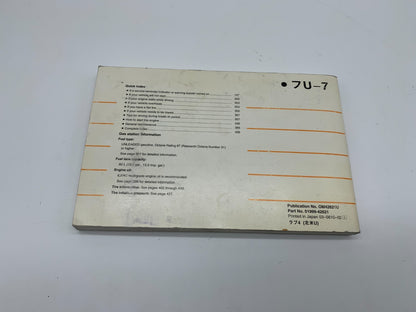 2007 Toyota RAV4 RAV 4 Owners Manual OEM A01B49005