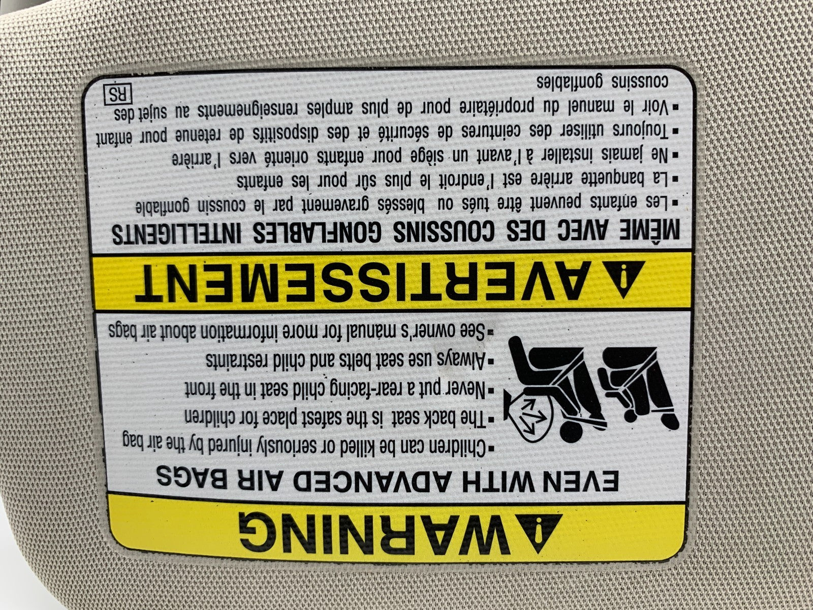 2010-2014 Subaru Legacy Passenger Sun Visor Illuminated OEM Gray