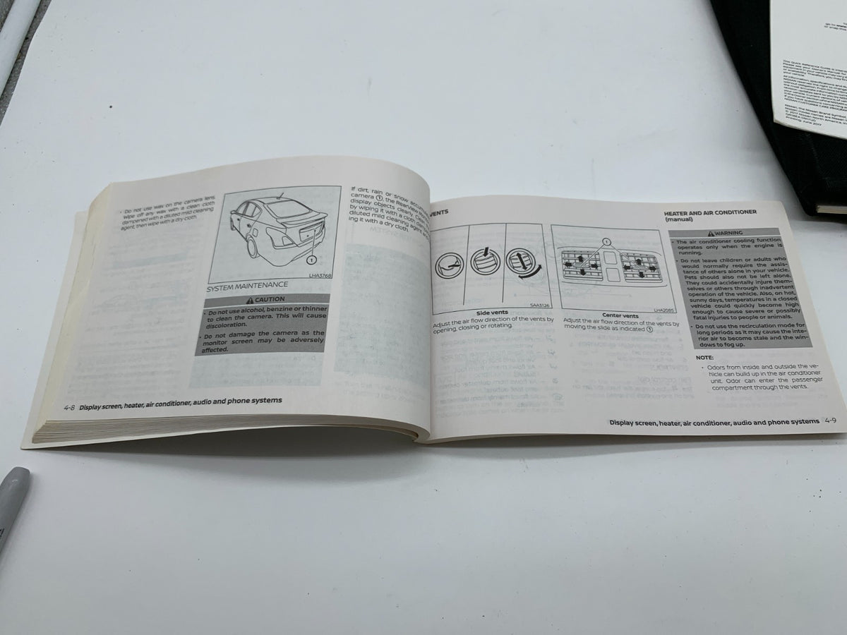 2018 Nissan Versa Sedan Owners Manual Set with Case OEM B02B32040