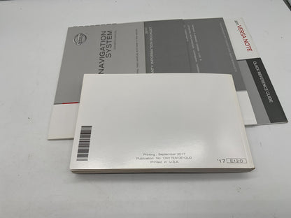 2017 Nissan Versa Note Owners Manual Set with Case OEM