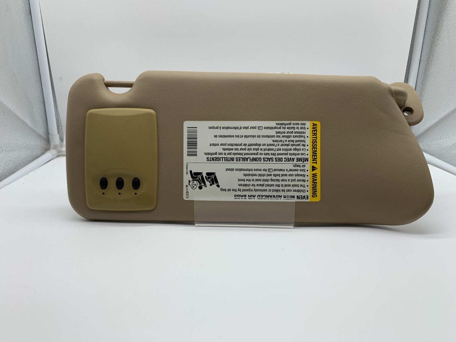 2007-2009 Cadillac SRX Driver Sun Visor Tan Illuminated OEM B03B35090