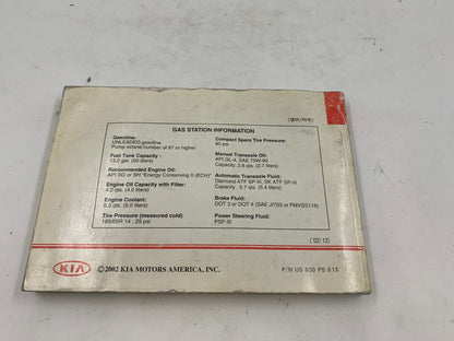 2003 Kia Spectra Owners Manual OEM E02B61007