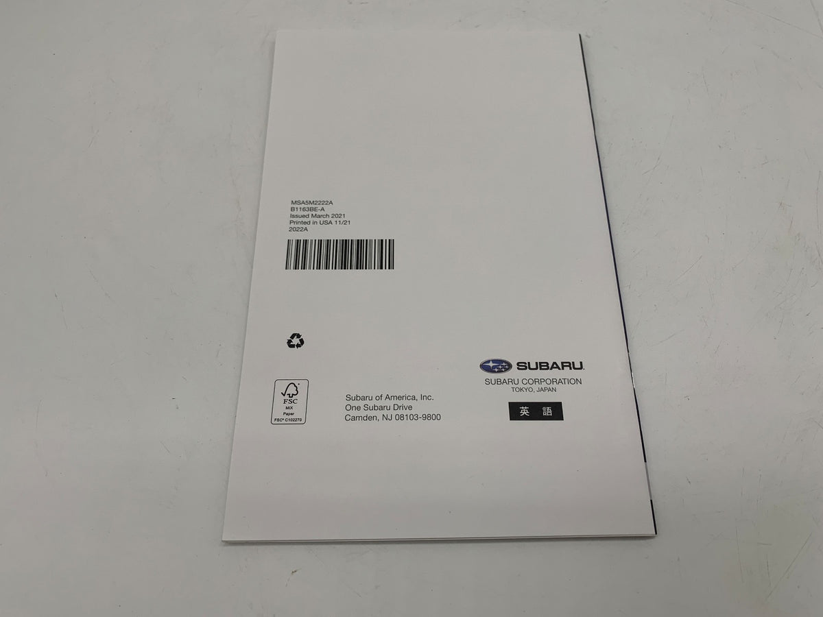 2022 Subaru Ascent Owners Manual Set with Case OEM R01B12043