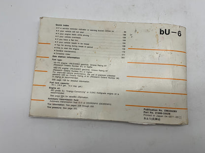 2001 Toyota Camry Owners Manual OEM B04B24007