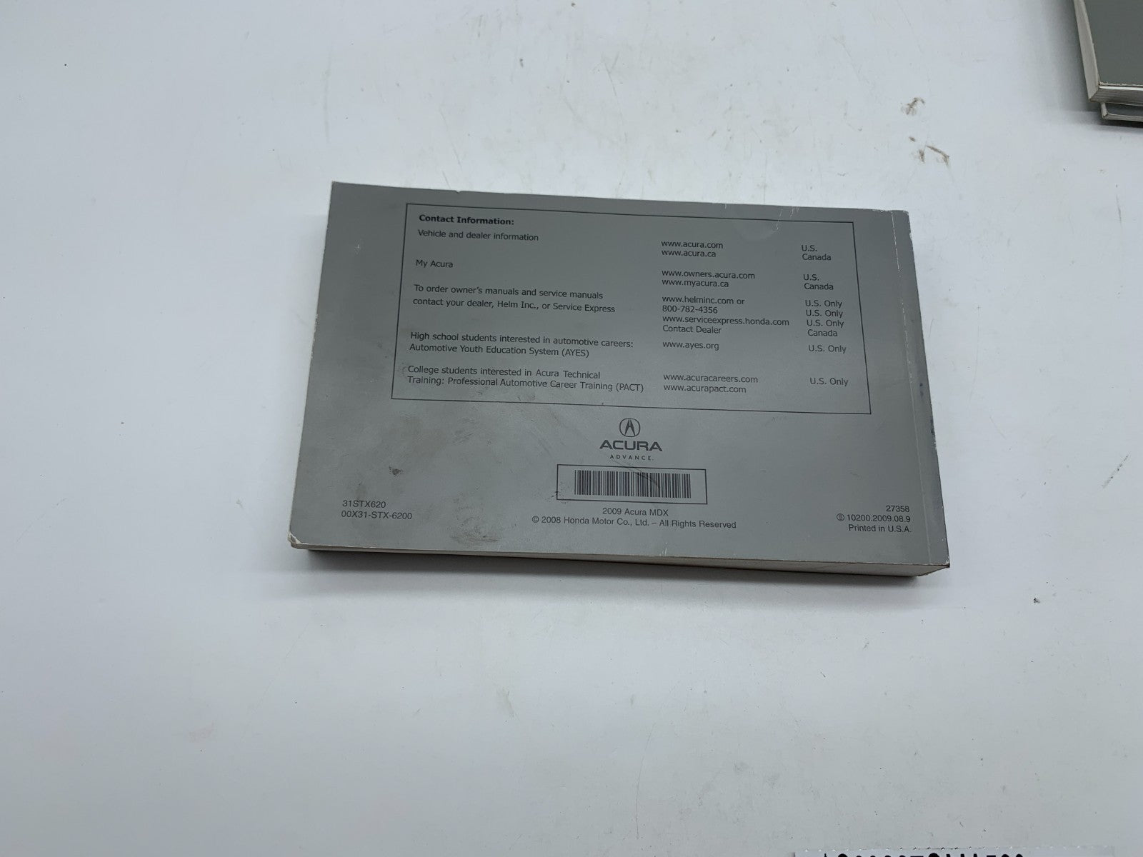 2009 Acura MDX Owners Manual Set OEM D02B20017