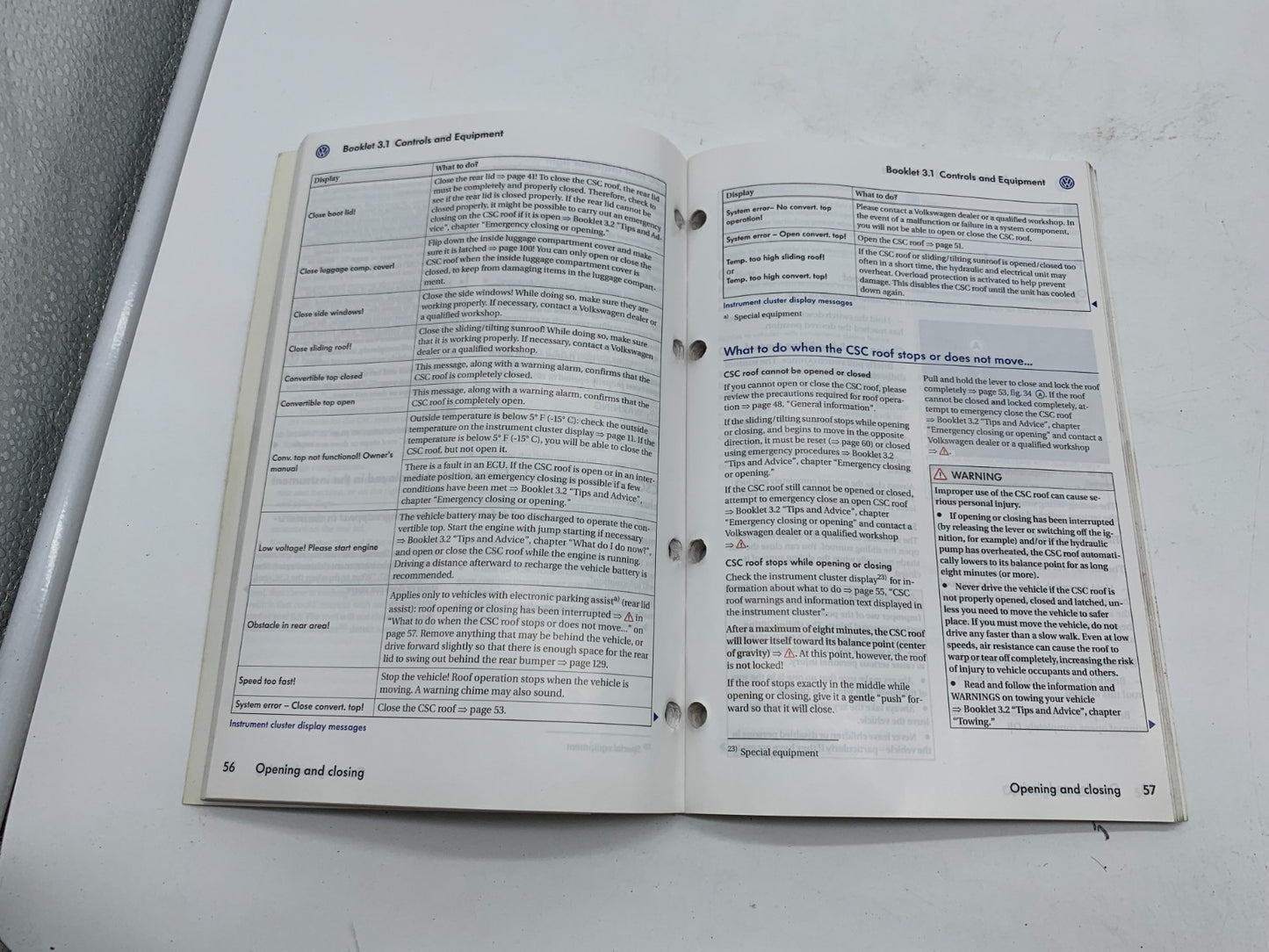 2009 Volkswagen EOS Owners Manual Set with Case OEM