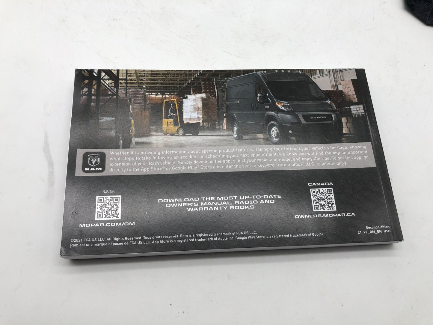 2021 Ram Promaster Owners Manual with Case OEM D03B06010