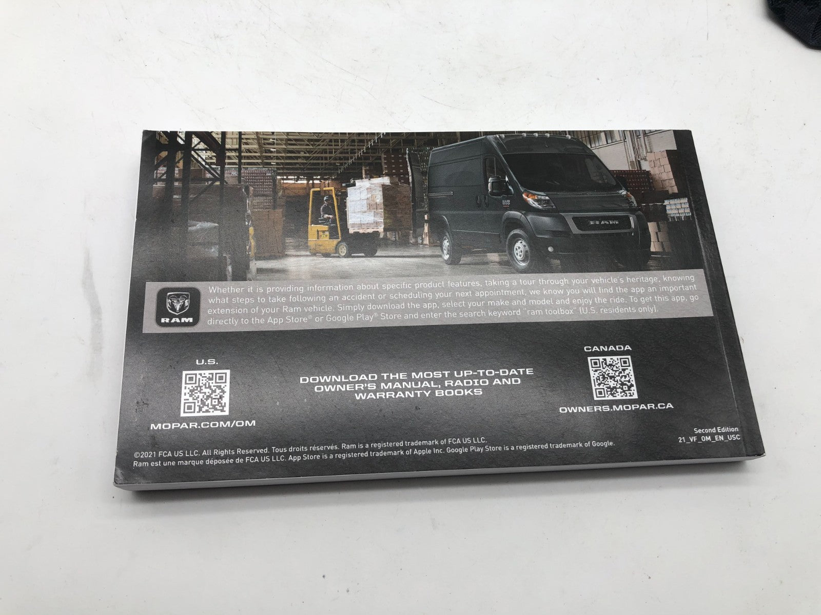 2021 Ram Promaster Owners Manual with Case OEM D03B06010