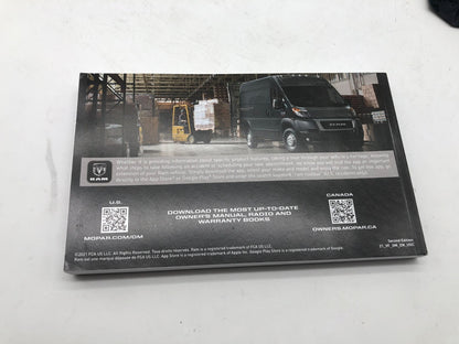 2021 Ram Promaster Owners Manual with Case OEM D03B06010