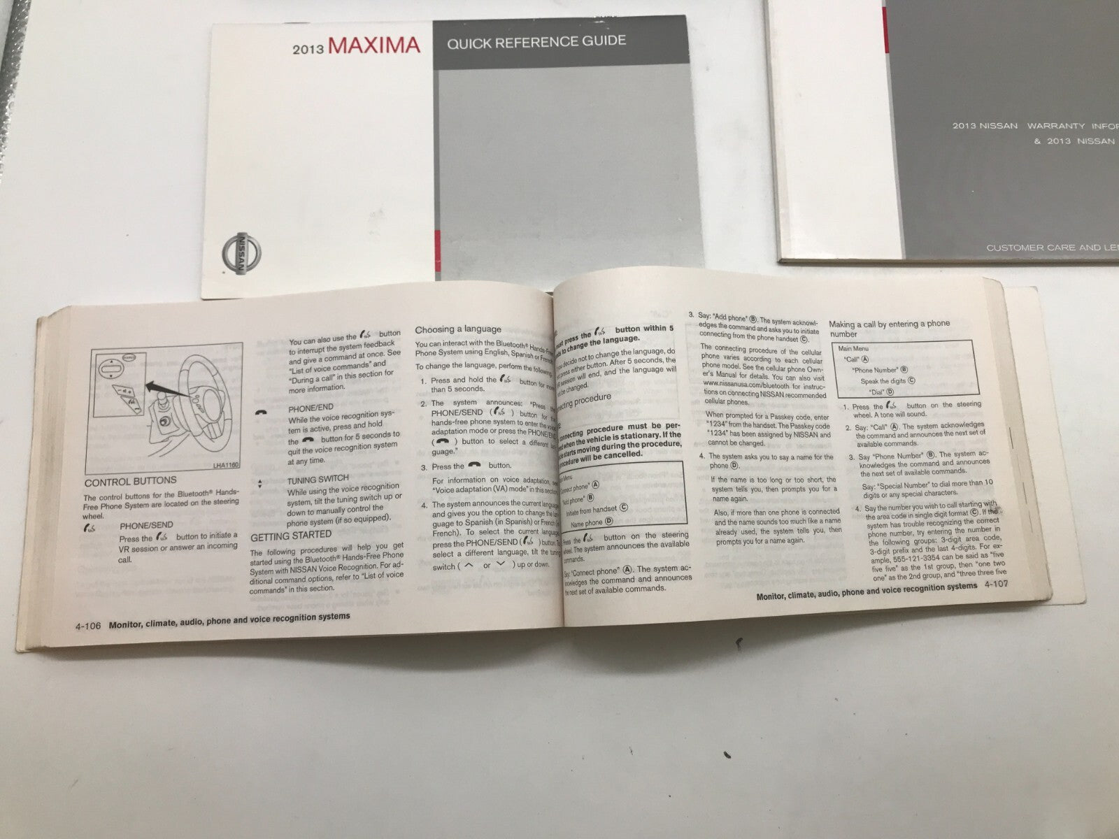 2013 Nissan Maxima Owners Manual Set with Case OEM D01B56060