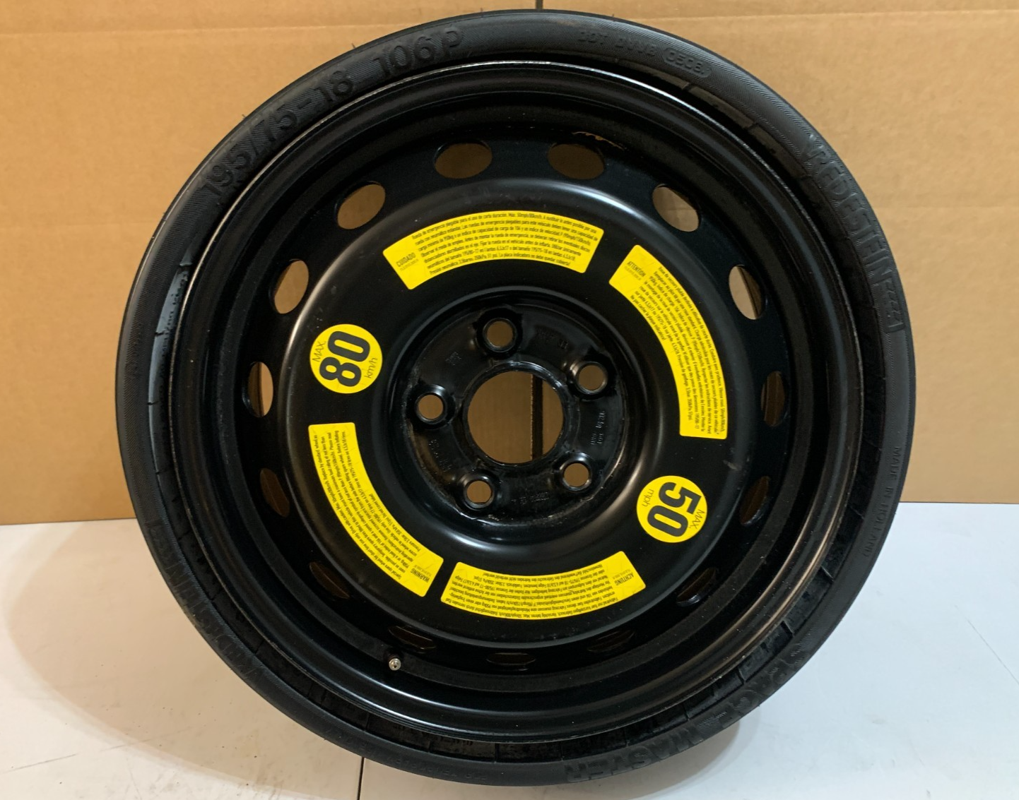 2008-2011 Porsche Cayenne 18" Spare Tire Compact Donut T195/75-18 Vredestein Spa