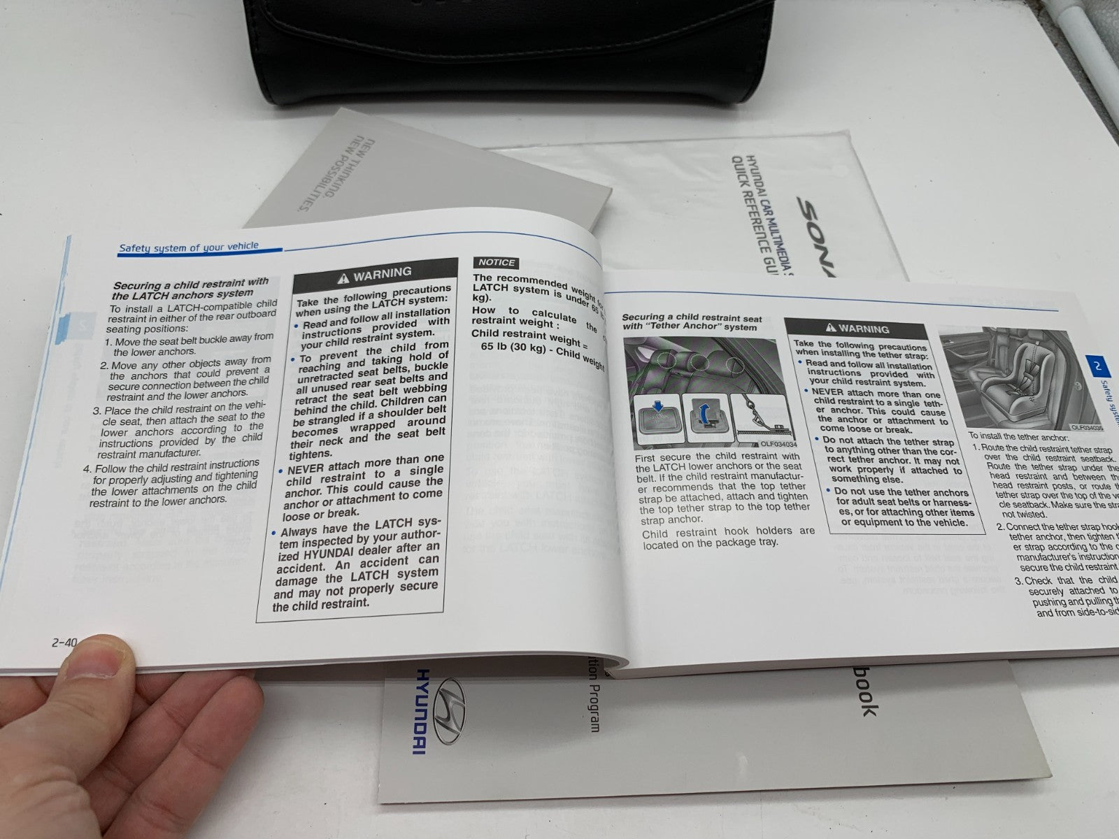 2016 Hyundai Sonata Owners Manual Set with Case OEM