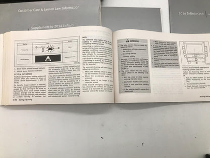 2014 Infiniti Q50 Q 50 Owners Manual Set with Case OEM D01B41066