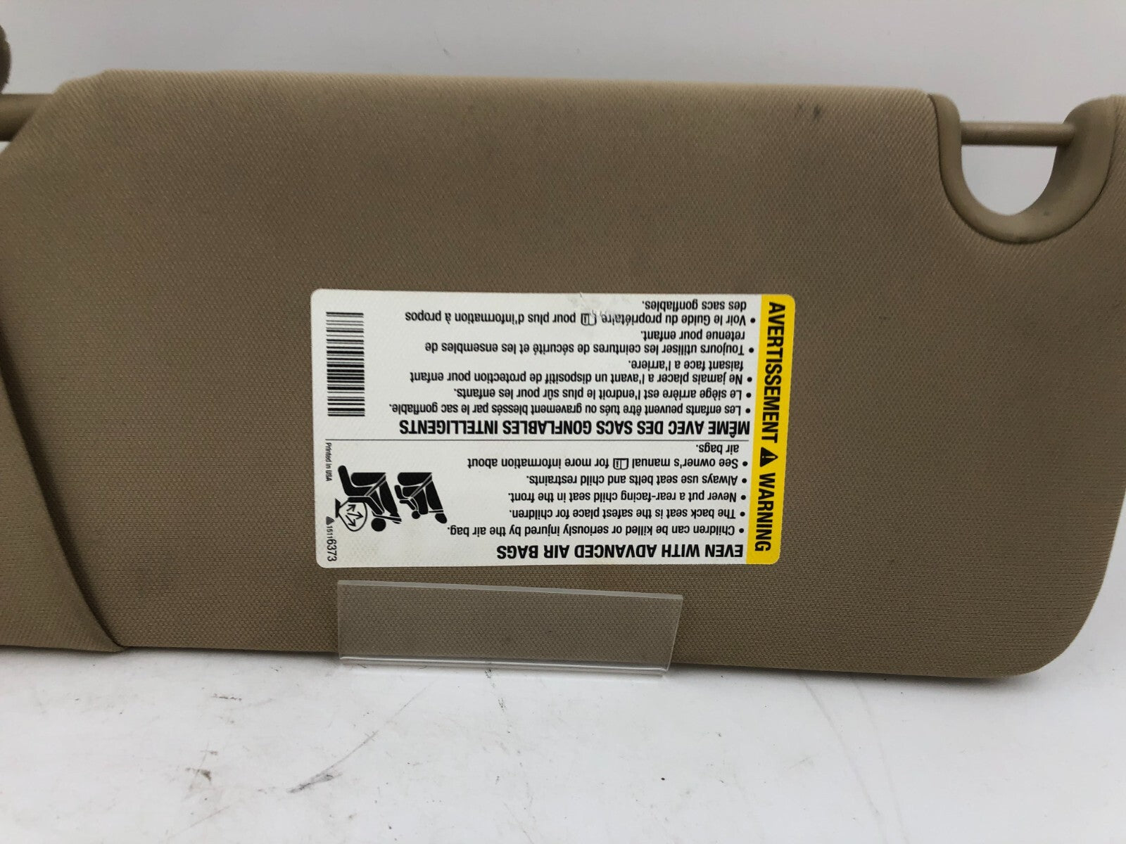 2006-2011 Buick Lucerne Passenger Sun Visor Brown Illuminated OEM B02B32032