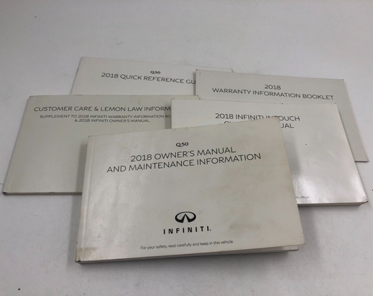 2018 Infiniti Q50 Q 50 Owners Manual Set OEM E02B12043