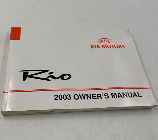 2003 Kia Rio Owners Manual OEM D04B31087