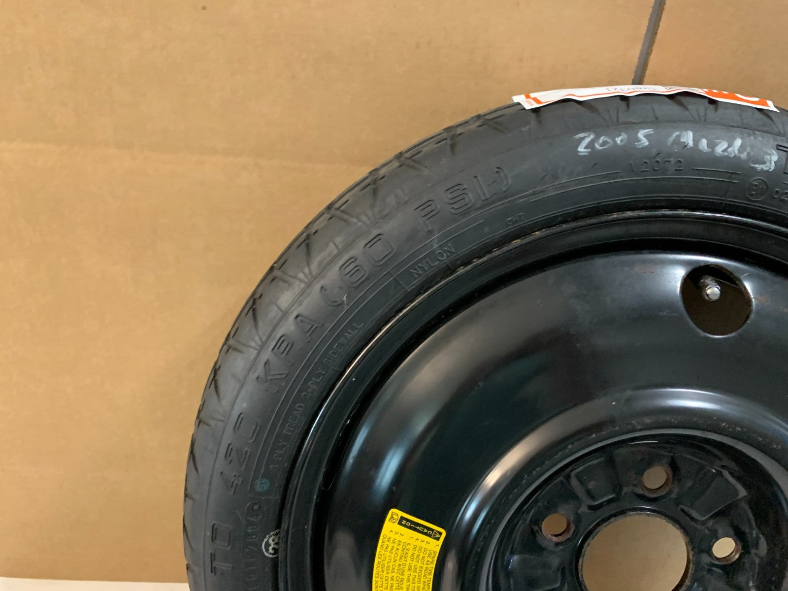 2004-2013 Mazda 3 Mazda3 16" Spare Tire Compact Donut T125/70D16 OEM