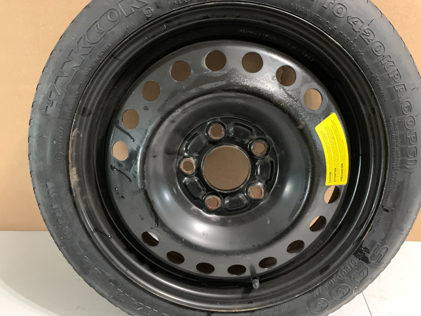 2015-2020 Hyundai Sonata 16" Spare Tire Wheel Compact Donut T125/80D16 OEM1