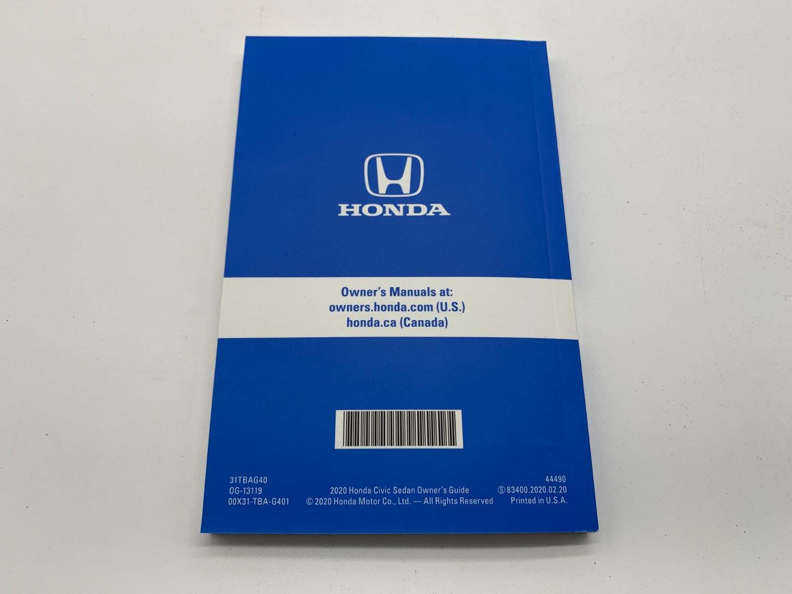 2020 Honda Civic Hatchback Owners Manual Set with Case OEM B03B24015
