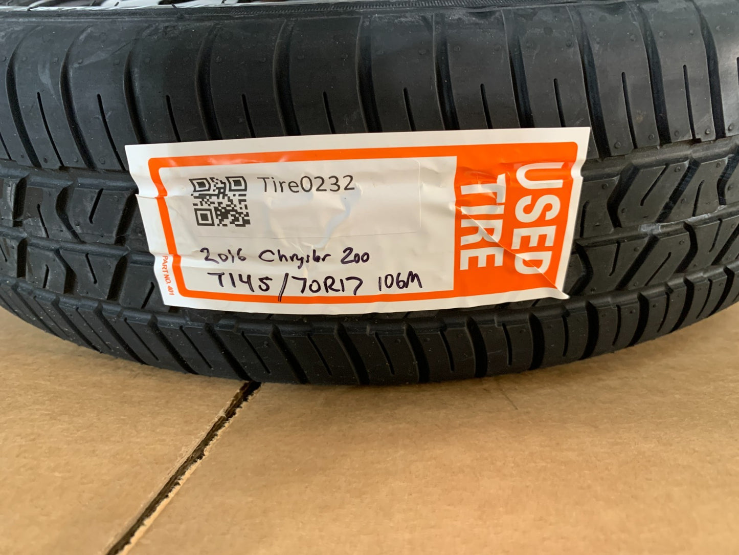 2015-2017 Chrysler 200 17" Spare Tire with Jack Kit Compact Donut T145/70R17