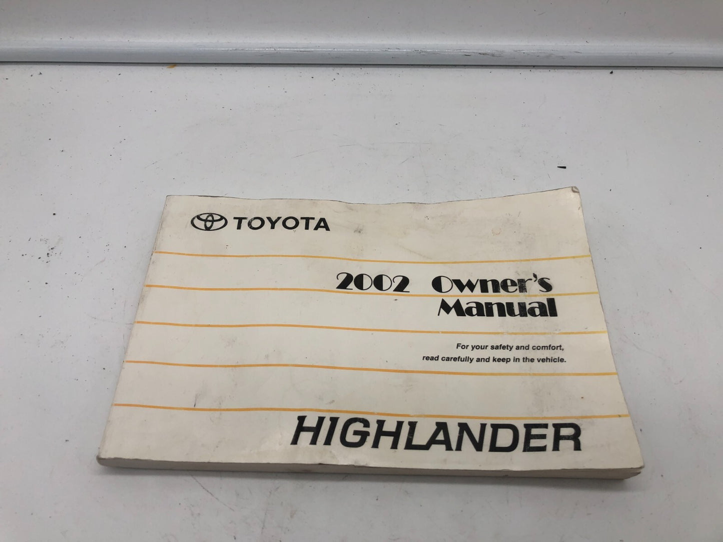 2002 Toyota Highlander Owners Manual OEM B02B08038