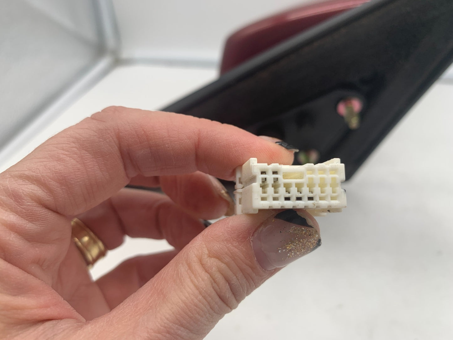 2004-2008 Nissan Maxima Passenger Side View Power Door Mirror Red OEM