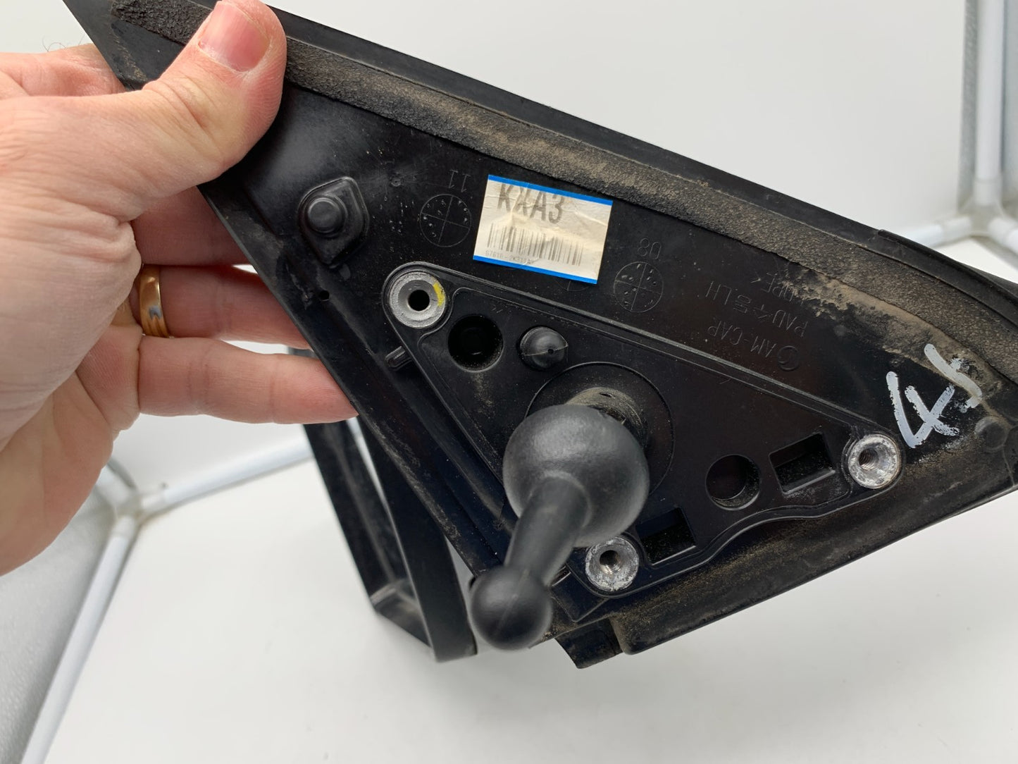 2010-2013 Kia Soul Driver Side View Manual Door Mirror Black OEM Silver