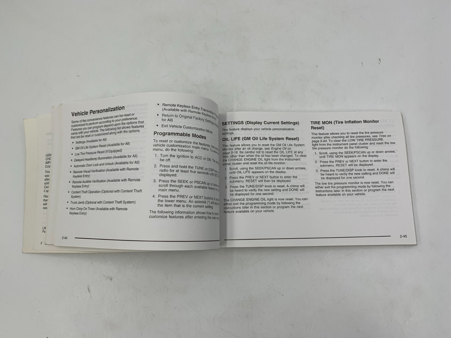 2004 Chevrolet Impala Owners Manual OEM Chevy D01B17056