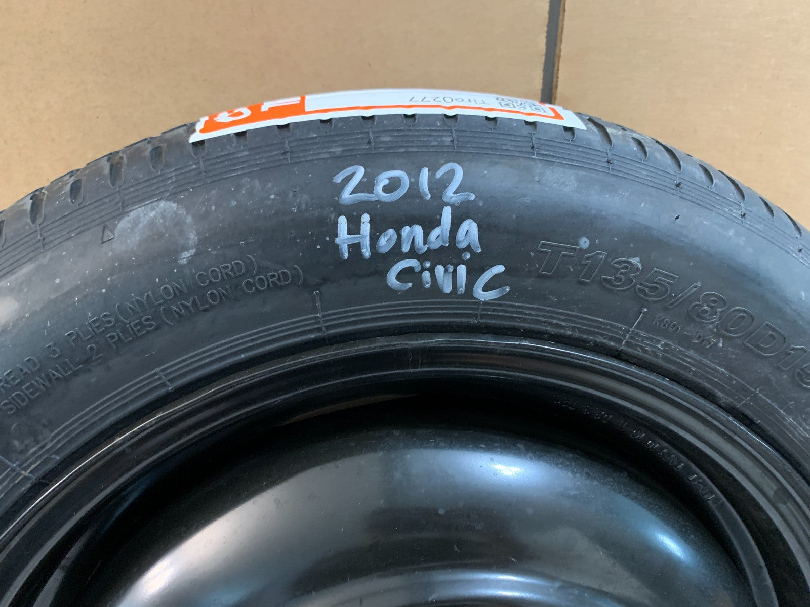 2010-2015 Honda Civic 15" Spare Tire Compact Donut OEM T135/80D15 Spare Wheel