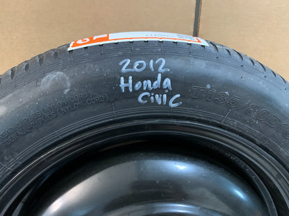 2010-2015 Honda Civic 15" Spare Tire Compact Donut OEM T135/80D15 Spare Wheel