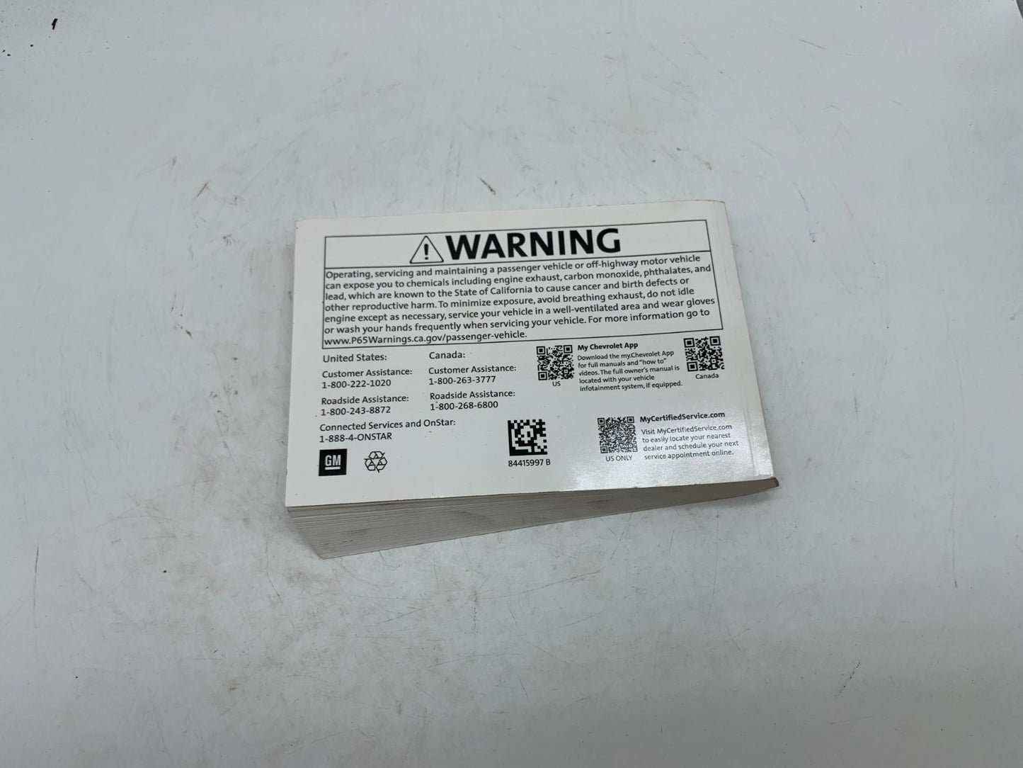 2021 Chevy Traverse Owners Manual OEM A03B43010