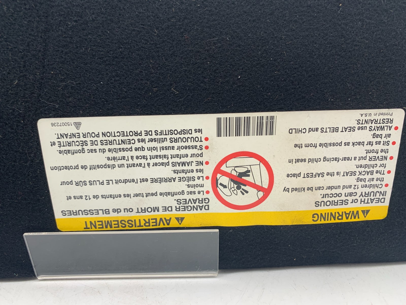 2000-2004 Cadillac Deville Passenger Sun Visor Black Illuminated OEM A01B56009