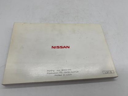 2003 Nissan Altima Owners Manual OEM B02B39011