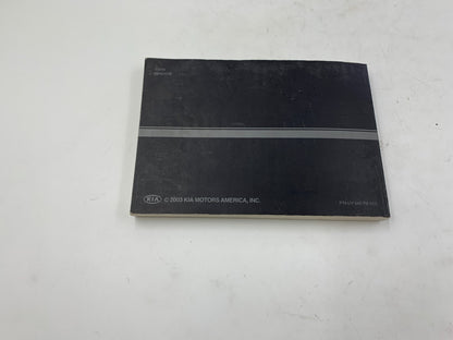 2003 Kia Sedona Owners Manual OEM