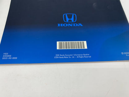 2016 Honda Odyssey Owners Manual Set with Case OEM