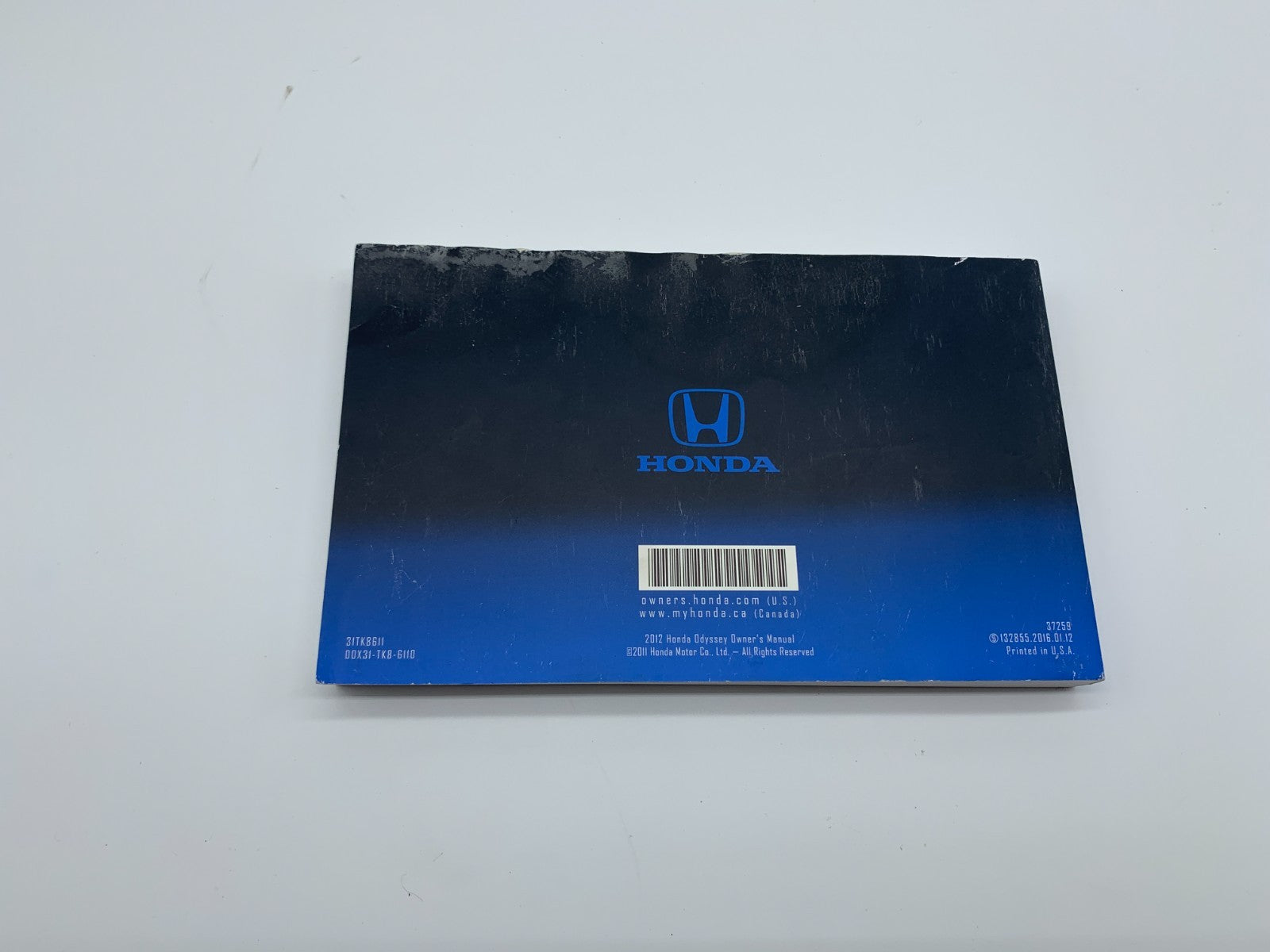 2012 Honda Odyssey Owners Manual OEM D02B64013